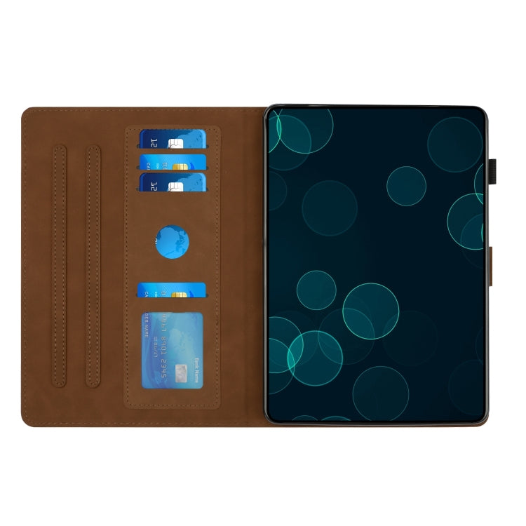 For iPad Pro 11 2024 Diamond Texture Embossed Leather Smart Tablet Case(Brown) - iPad Pro 11 2024 Cases by PMC TechLife | Online Shopping South Africa | PMC TechLife | Buy Now Pay Later Mobicred