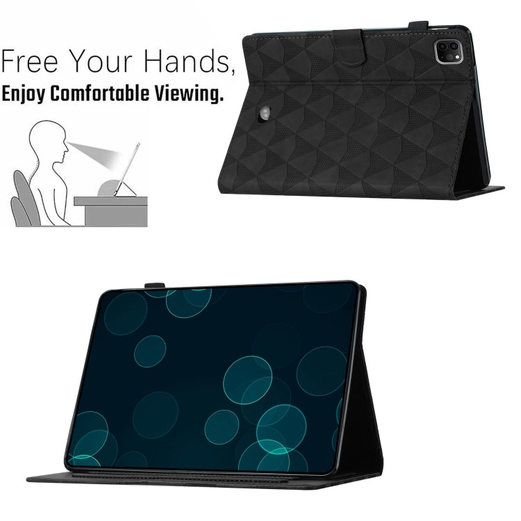 For iPad Pro 11 2024 Diamond Texture Embossed Leather Smart Tablet Case(Black) - free shipping - PMC TechLife - Order now!