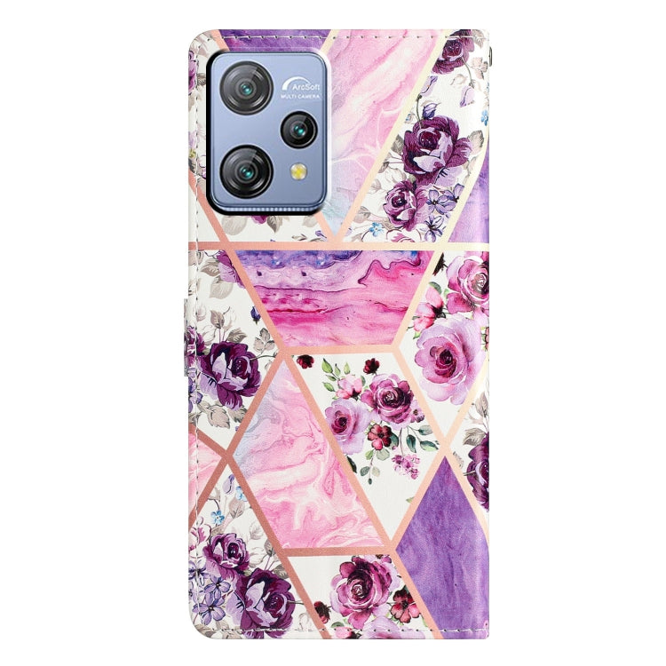 For Blackview A53 Pro Colored Drawing Leather Phone Case(Purple Marble) - More Brand by PMC Jewellery | Online Shopping South Africa | PMC Jewellery | Buy Now Pay Later Mobicred