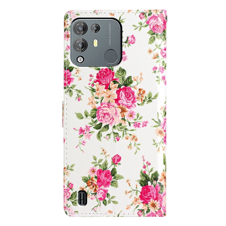 For Blackview A55 Pro Colored Drawing Leather Phone Case(Peonies) - More Brand by PMC TechLife | Online Shopping South Africa | PMC TechLife