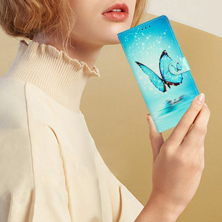 For ZTE Blade A73 5G Colored Drawing Leather Phone Case(Blue Butterfly) - ZTE Cases by PMC TechLife | Online Shopping South Africa | PMC TechLife | Buy Now Pay Later Mobicred