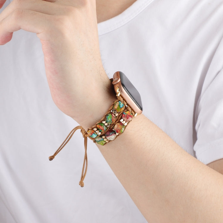 For Apple Watch Ultra 49mm Hexagonal Stones Drawstring Chain Watch Band(Colorful) - free shipping - PMC TechLife - Order now!