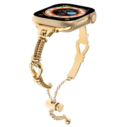 For Apple Watch Series 7 41mm Twist Metal Bracelet Chain Watch Band(Gold) - Watch Bands by PMC Jewellery | Online Shopping South Africa | PMC Jewellery