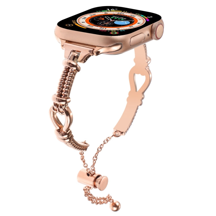 For Apple Watch Series 6 44mm Twist Metal Bracelet Chain Watch Band(Rose Gold) - Watch Bands by PMC Jewellery | Online Shopping South Africa | PMC Jewellery