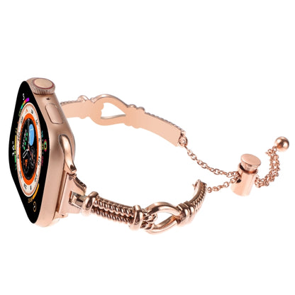 For Apple Watch 42mm Twist Metal Bracelet Chain Watch Band(Rose Gold) - Watch Bands by PMC Jewellery | Online Shopping South Africa | PMC Jewellery