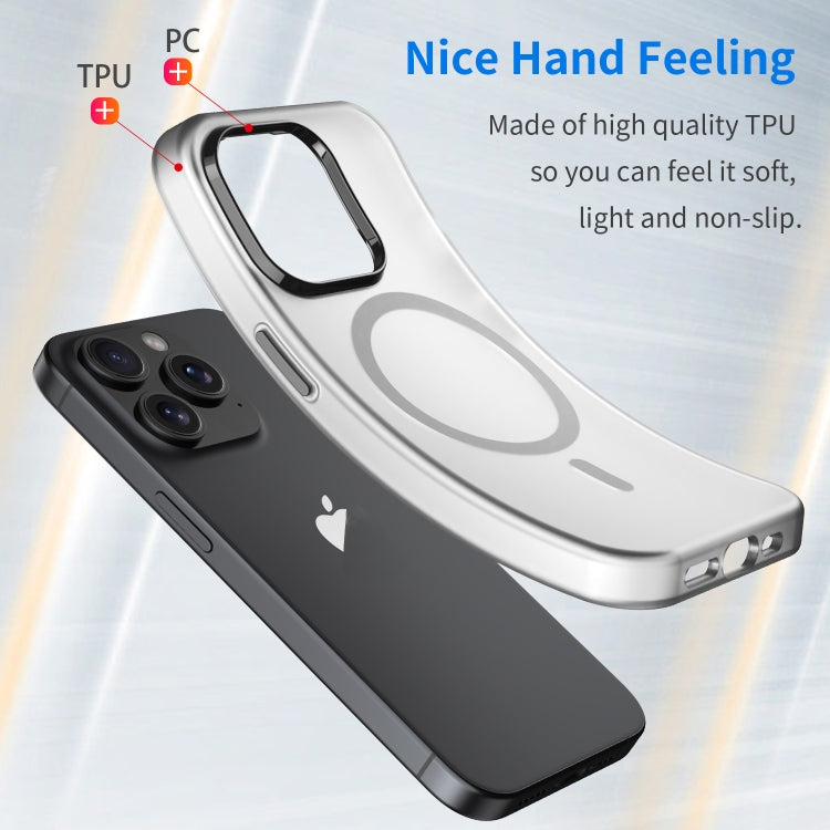 For iPhone 15 Pro MagSafe Frosted Translucent TPU + PC Full Coverage Phone Case(Black) - iPhone 15 Pro Cases by PMC TechLife | Online Shopping South Africa | PMC TechLife