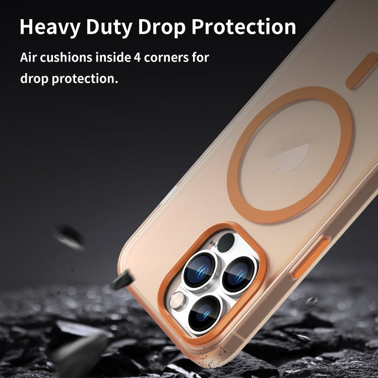 For iPhone 13 Pro MagSafe Frosted Translucent TPU + PC Full Coverage Phone Case(Orange) - iPhone 13 Pro Cases by PMC TechLife | Online Shopping South Africa | PMC TechLife