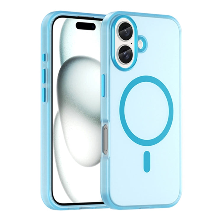 For iPhone 16 Plus MagSafe Frosted Translucent TPU + PC Full Coverage Phone Case(Blue) - iPhone 16 Plus Cases by PMC Jewellery | Online Shopping South Africa | PMC Jewellery | Buy Now Pay Later Mobicred