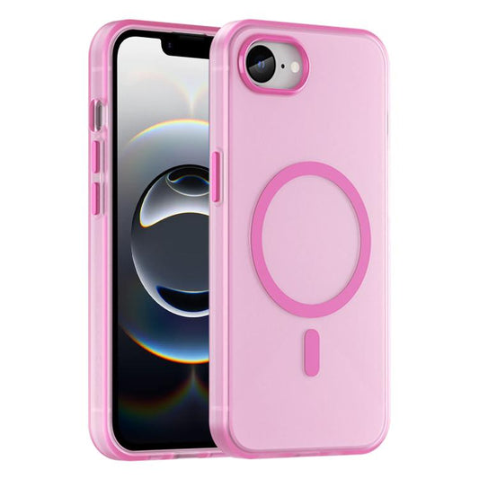 For iPhone 16e MagSafe Frosted Translucent TPU + PC Full Coverage Phone Case(Pink) - iPhone 16e Cases by PMC Jewellery | Online Shopping South Africa | PMC Jewellery | Buy Now Pay Later Mobicred