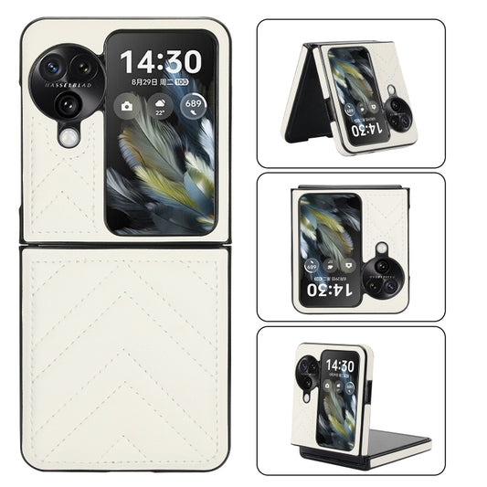 For OPPO Find N3 Flip V-shaped Folding Phone Case(White) - Find N3 Flip Cases by PMC Jewellery | Online Shopping South Africa | PMC Jewellery | Buy Now Pay Later Mobicred