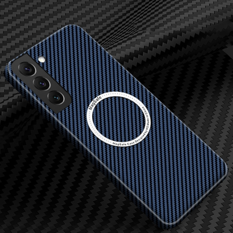 For Samsung Galaxy S25+ 5G Carbon Fiber Texture MagSafe Magnetic Phone Case(Blue) - Galaxy S25+ 5G Cases by PMC Jewellery | Online Shopping South Africa | PMC Jewellery | Buy Now Pay Later Mobicred