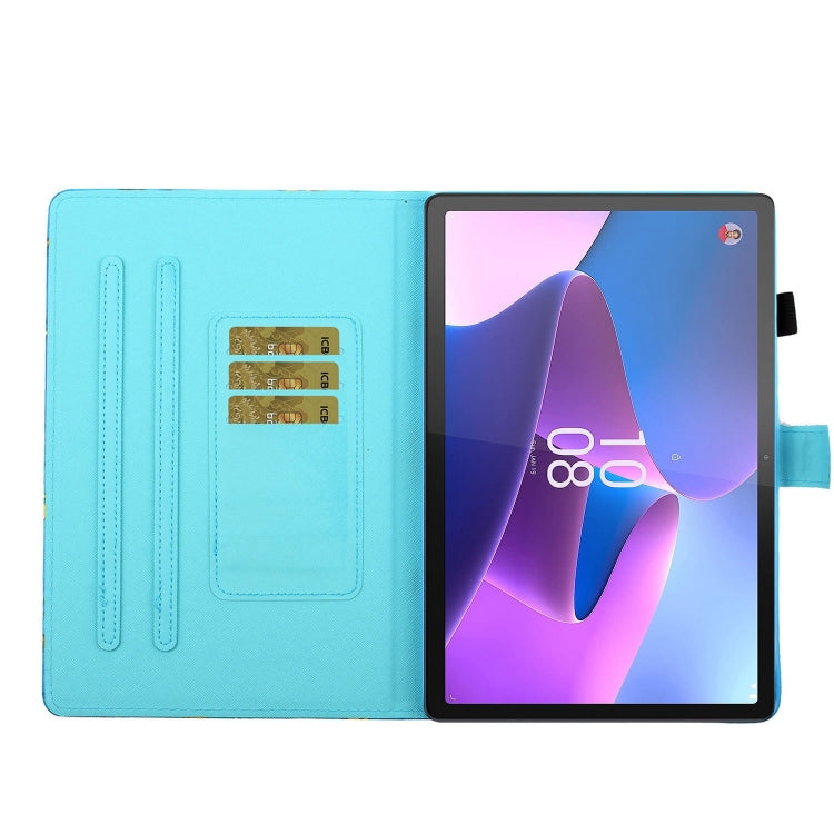 For Lenovo Tab P12 2023 / TB370FU Coloured Drawing Stitching Smart Leather Tablet Case(Owl) - Lenovo by PMC TechLife | Online Shopping South Africa | PMC TechLife | Buy Now Pay Later Mobicred
