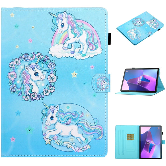 For Lenovo Tab P12 2023 / TB370FU Coloured Drawing Stitching Smart Leather Tablet Case(Unicorn) - Lenovo by PMC Jewellery | Online Shopping South Africa | PMC Jewellery | Buy Now Pay Later Mobicred