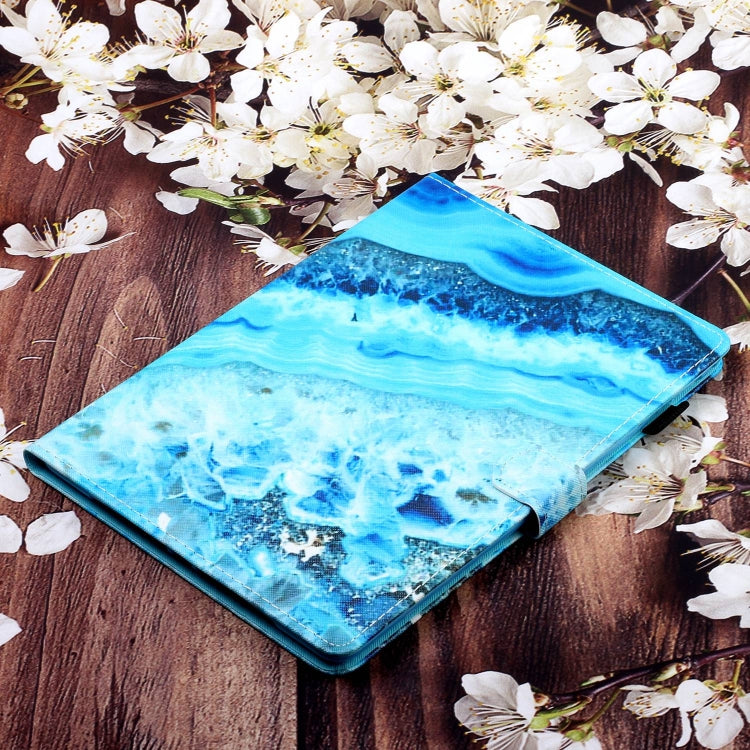 For Lenovo Tab M11/ Xiaoxin Pad 11 2024 Coloured Drawing Stitching Smart Leather Tablet Case(Blue Marble) - Lenovo by PMC Jewellery | Online Shopping South Africa | PMC Jewellery | Buy Now Pay Later Mobicred