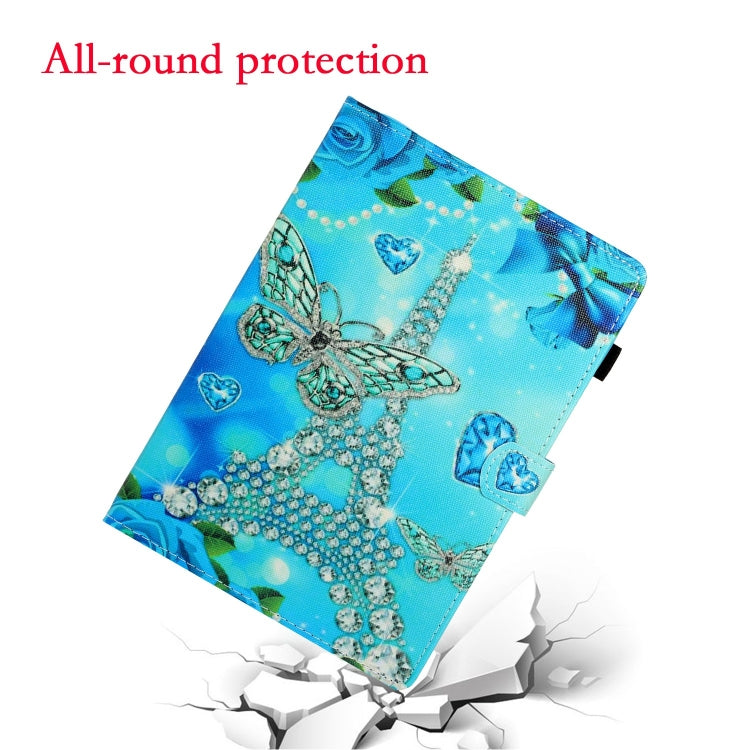 For Lenovo Tab M11/ Xiaoxin Pad 11 2024 Coloured Drawing Stitching Smart Leather Tablet Case(Butterfly Tower) - Lenovo by PMC Jewellery | Online Shopping South Africa | PMC Jewellery | Buy Now Pay Later Mobicred