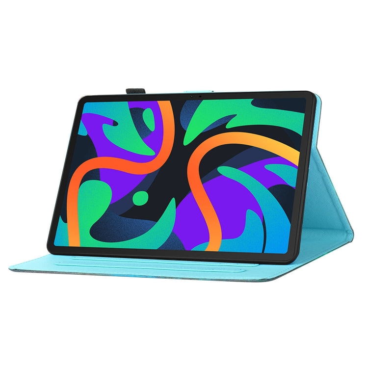 For Lenovo Tab M11/ Xiaoxin Pad 11 2024 Coloured Drawing Stitching Smart Leather Tablet Case(Glasses Elephant) - Lenovo by PMC Jewellery | Online Shopping South Africa | PMC Jewellery | Buy Now Pay Later Mobicred