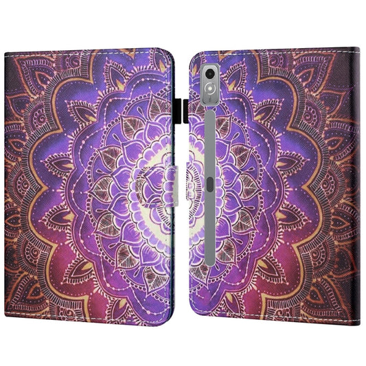 For Lenovo Tab P12 2023 / TB370FU Coloured Drawing Stitching Smart Leather Tablet Case(Mandala Flower) - Lenovo by PMC Jewellery | Online Shopping South Africa | PMC Jewellery | Buy Now Pay Later Mobicred