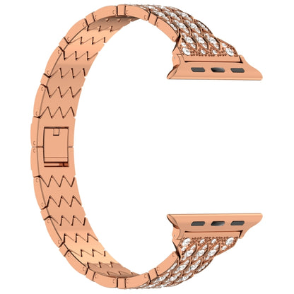 For Apple Watch SE 2023 40mm Devil Eye Diamond Bracelet Metal Watch Band(Rose Gold) - Watch Bands by PMC Jewellery | Online Shopping South Africa | PMC Jewellery