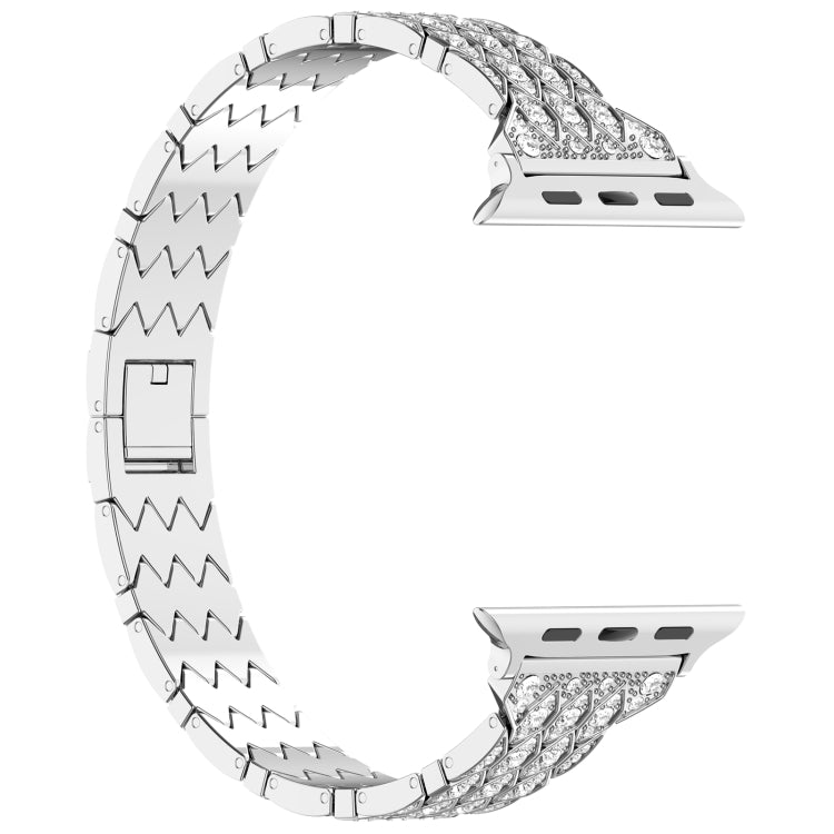 For Apple Watch Series 9 41mm Devil Eye Diamond Bracelet Metal Watch Band(Silver) - Watch Bands by PMC TechLife | Online Shopping South Africa | PMC TechLife