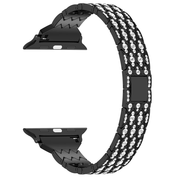 For Apple Watch Ultra 49mm Devil Eye Diamond Bracelet Metal Watch Band(Black) - Watch Bands by PMC Jewellery | Online Shopping South Africa | PMC Jewellery