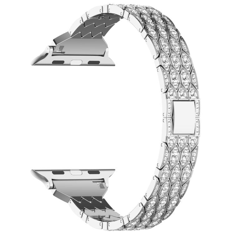 For Apple Watch Series 5 44mm Devil Eye Diamond Bracelet Metal Watch Band(Silver) - Watch Bands by PMC TechLife | Online Shopping South Africa | PMC TechLife