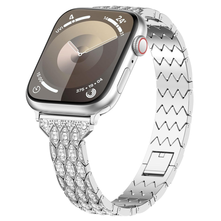 For Apple Watch Series 4 40mm Devil Eye Diamond Bracelet Metal Watch Band(Silver) - Watch Bands by PMC TechLife | Online Shopping South Africa | PMC TechLife