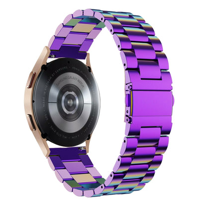 For Samsung Galaxy Watch6 / 6 Classic Flat Head Three-bead Stainless Steel Watch Band(Colorful) - Watch Bands by PMC Jewellery | Online Shopping South Africa | PMC Jewellery