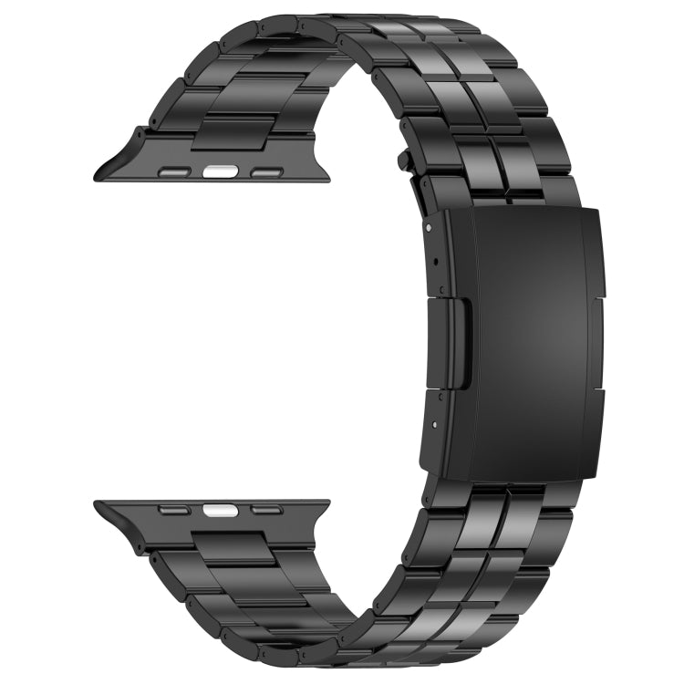 For Apple Watch Series 4 44mm Tortoise Buckle Titanium Steel Watch Band(Black) - Watch Bands by PMC Jewellery | Online Shopping South Africa | PMC Jewellery