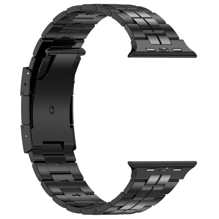 For Apple Watch 42mm Tortoise Buckle Titanium Steel Watch Band(Black) - Watch Bands by PMC Jewellery | Online Shopping South Africa | PMC Jewellery