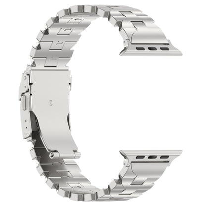 For Apple Watch Series 9 41mm Butterfly Type Titanium Steel Watch Band(Silver) - Watch Bands by PMC Jewellery | Online Shopping South Africa | PMC Jewellery