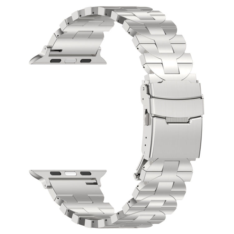 For Apple Watch Series 6 40mm Butterfly Type Titanium Steel Watch Band(Silver) - Watch Bands by PMC Jewellery | Online Shopping South Africa | PMC Jewellery