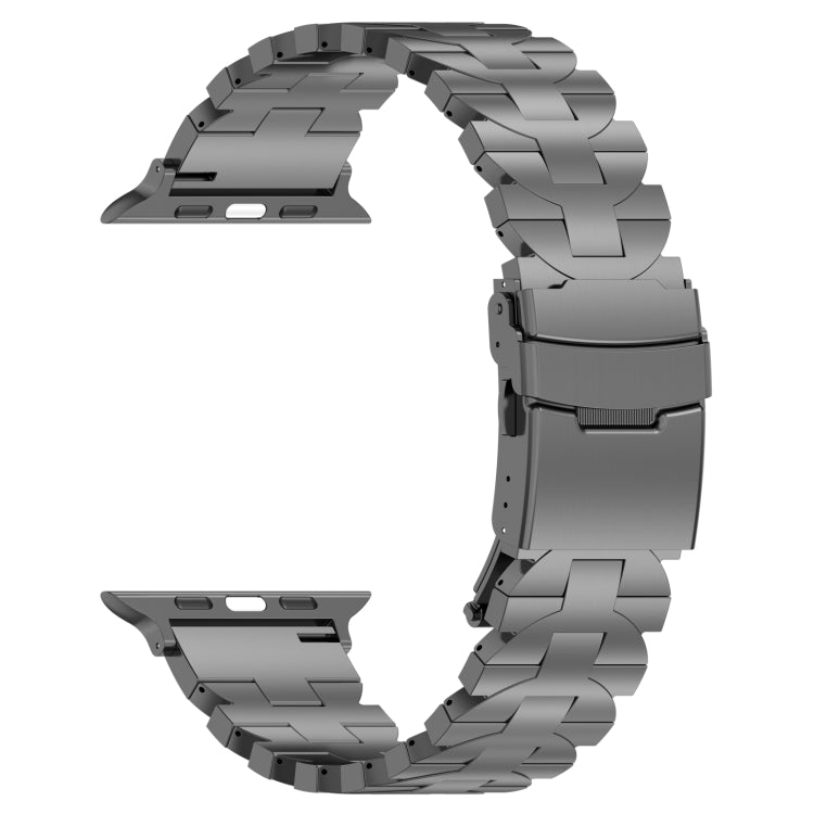 For Apple Watch 42mm Butterfly Type Titanium Steel Watch Band(Grey) - Watch Bands by PMC TechLife | Online Shopping South Africa | PMC TechLife