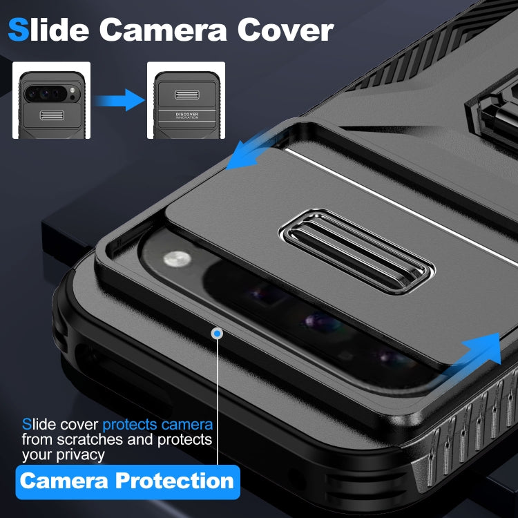 For Google Pixel 9 Pro XL Sliding Camshield Holder Phone Case(Black) - Google Cases by PMC TechLife | Online Shopping South Africa | PMC TechLife | Buy Now Pay Later Mobicred