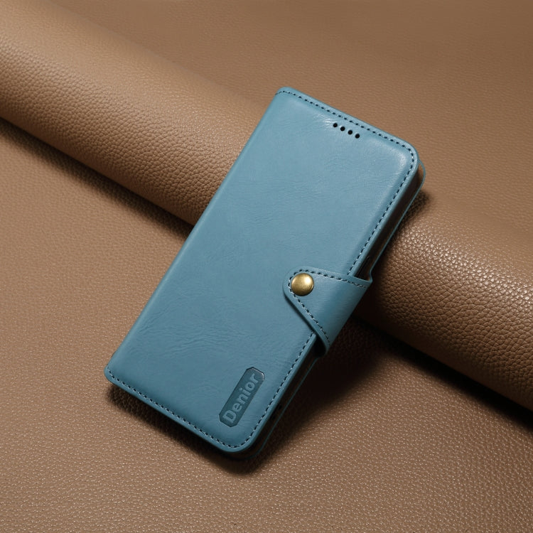 For iPhone 16 Denior Cowhide Texture Wallet Style Leather Phone Case(Blue) - free shipping - PMC Jewellery - Order now!