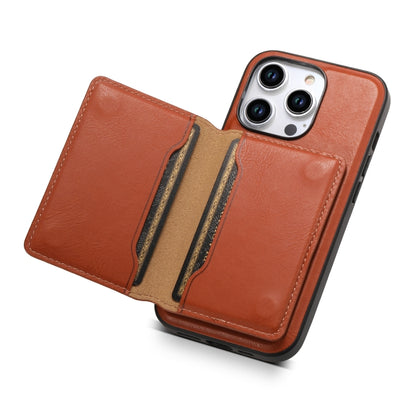 For iPhone 13 Pro Denior Cowhide Texture Leather MagSafe Detachable Wallet Phone Case(Brown) - iPhone 13 Pro Cases by Denior | Online Shopping South Africa | PMC Jewellery | Buy Now Pay Later Mobicred