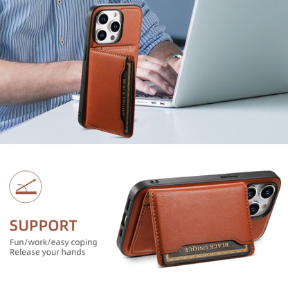 For iPhone 12 Pro Denior Cowhide Texture Leather MagSafe Detachable Wallet Phone Case(Brown) - iPhone 12 / 12 Pro Cases by Denior | Online Shopping South Africa | PMC Jewellery | Buy Now Pay Later Mobicred