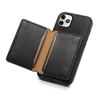 For iPhone 11 Pro Max Denior Cowhide Texture Leather MagSafe Detachable Wallet Phone Case(Black) - iPhone 11 Pro Max Cases by Denior | Online Shopping South Africa | PMC Jewellery | Buy Now Pay Later Mobicred