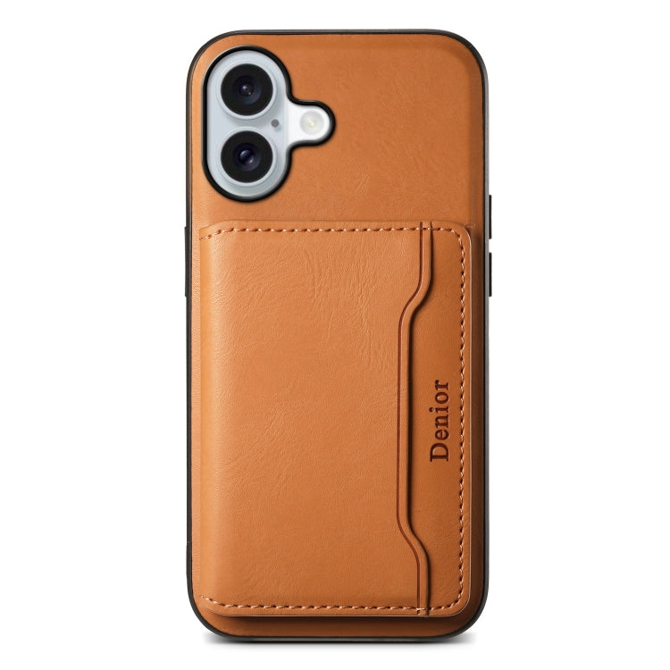 For iPhone 16 Plus Denior Cowhide Texture Leather MagSafe Detachable Wallet Phone Case(Khaki) - free shipping - PMC TechLife - Order now!