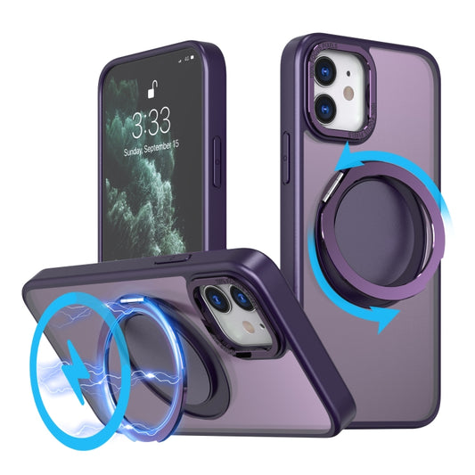 For iPhone 11 360-degree Rotating MagSafe Magnetic Holder Phone Case(Purple) - iPhone 11 Cases by PMC Jewellery | Online Shopping South Africa | PMC Jewellery