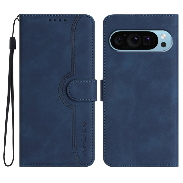 For Google Pixel 9 Heart Pattern Skin Feel Leather Phone Case(Royal Blue) - Google Cases by PMC Jewellery | Online Shopping South Africa | PMC Jewellery | Buy Now Pay Later Mobicred