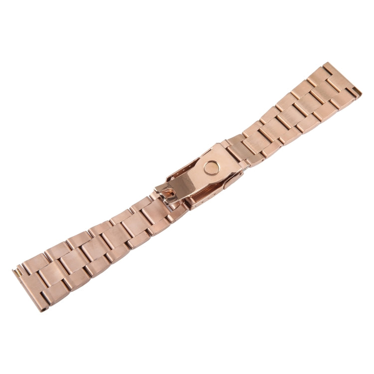 22mm Universal Three-Bead Stainless Steel Watch Band(Rose Gold) - free shipping - PMC TechLife - Order now!
