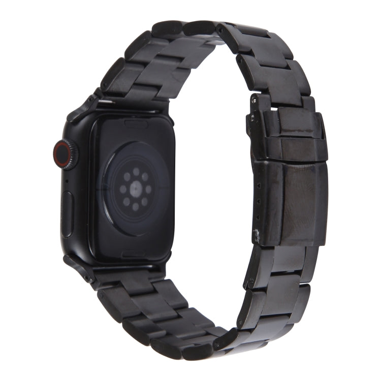 For Apple Watch Series 2 38mm Three-Bead Stainless Steel Watch Band(Black) - free shipping - PMC TechLife - Order now!