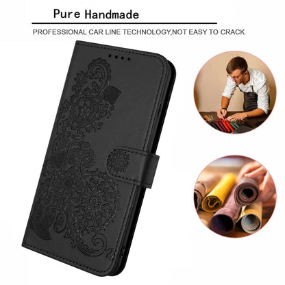 For Huawei Pura 70 Pro/70 Pro+ Datura Flower Embossed Flip Leather Phone Case(Black) - Huawei Cases by PMC Jewellery | Online Shopping South Africa | PMC Jewellery | Buy Now Pay Later Mobicred