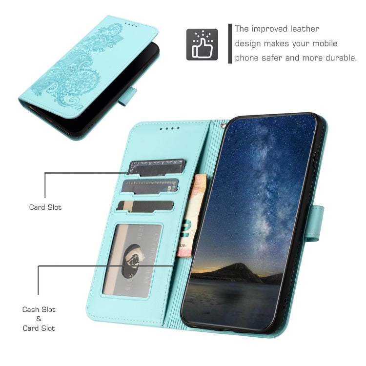 For Google Pixel 9 Pro Datura Flower Embossed Flip Leather Phone Case(Light blue) - Google Cases by PMC Jewellery | Online Shopping South Africa | PMC Jewellery | Buy Now Pay Later Mobicred