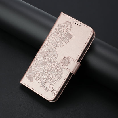 For Google Pixel 9 Pro Datura Flower Embossed Flip Leather Phone Case(Rose Gold) - Google Cases by PMC Jewellery | Online Shopping South Africa | PMC Jewellery | Buy Now Pay Later Mobicred