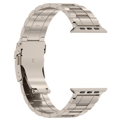 For Apple Watch Series 4 40mm Safety Buckle Trapezoid Titanium Steel Watch Band(Titanium) - Watch Bands by PMC Jewellery | Online Shopping South Africa | PMC Jewellery