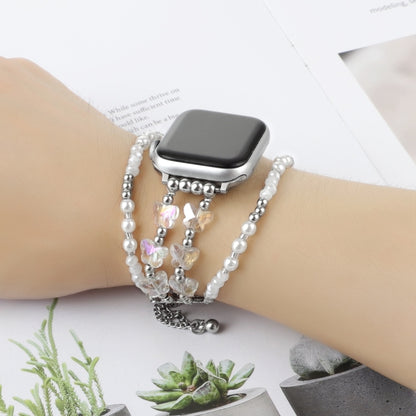 For Apple Watch SE 2023 40mm Butterfly Chain Bracelet Metal Watch Band(Transparent Silver) - Watch Bands by PMC Jewellery | Online Shopping South Africa | PMC Jewellery