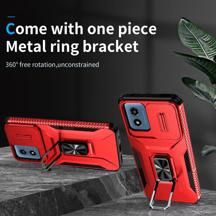 For Motorola Moto G Play 2024 Sliding Camshield Holder Phone Case(Red) - free shipping - PMC Jewellery - Order now!