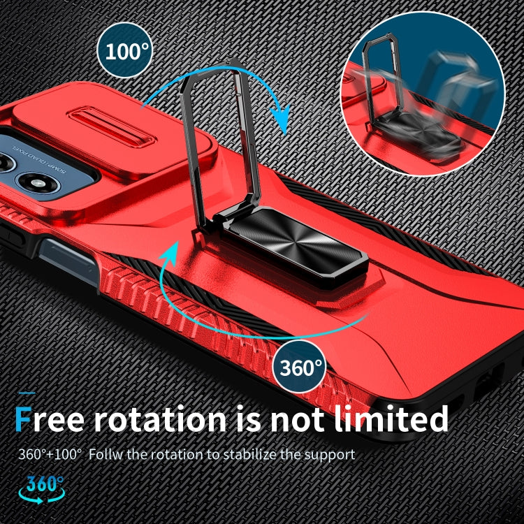 For Motorola Moto G Play 2024 Sliding Camshield Holder Phone Case(Red) - free shipping - PMC Jewellery - Order now!