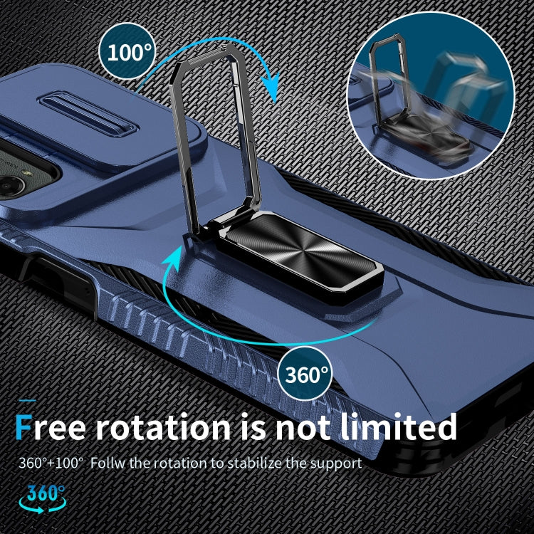 For Motorola Moto G 5G 2024 Sliding Camshield Holder Phone Case(Blue) - free shipping - PMC Jewellery - Order now!